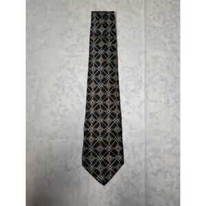 Vintage Men’s Black Burt Pulitzer, Geometric Print Necktie